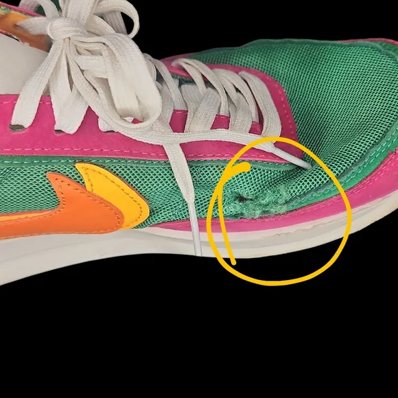RARE Nike LDWaffle x Sacai BV0073-600 Green  Pink Yellow Orange Men’s Sz 10 - Picture 8 of 8